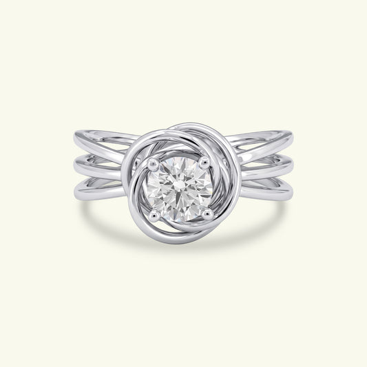 Lirae Solitaire Floral Diamond Ring