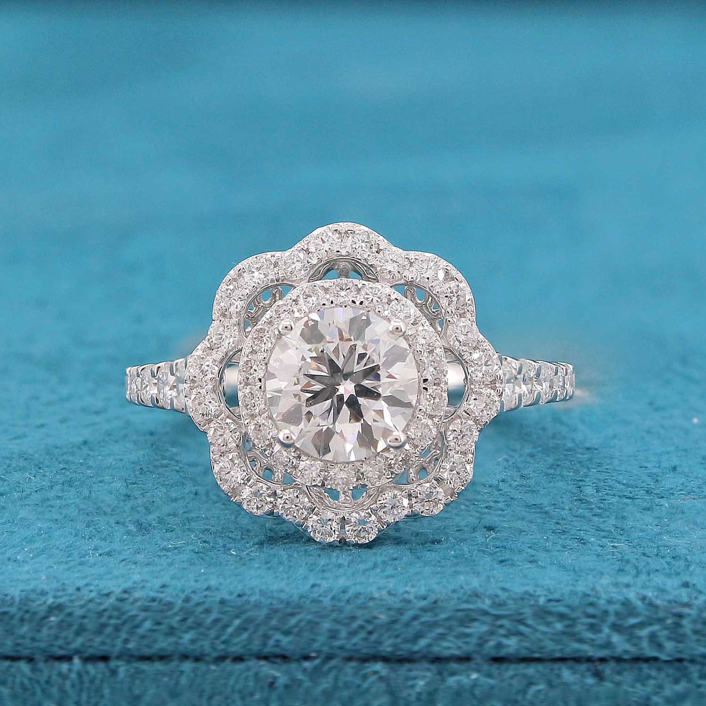 Nevara Halo Diamond Ring