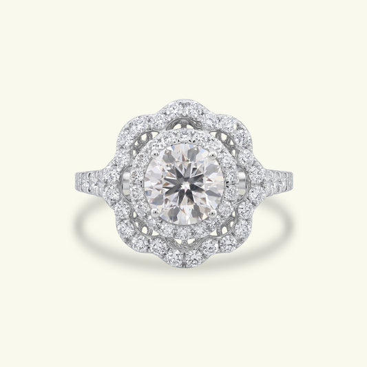 Nevara Halo Diamond Ring