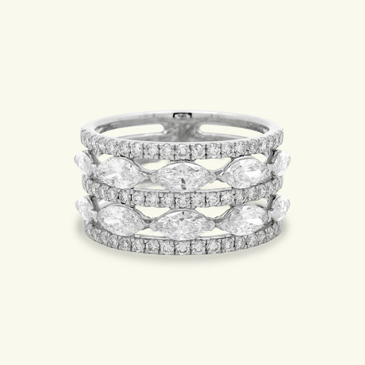 Veris Band Diamond Cocktail Ring