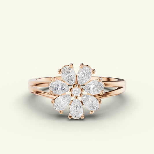 Orina Flame Diamond Cocktail Ring