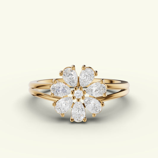 Orina Flame Diamond Cocktail Ring