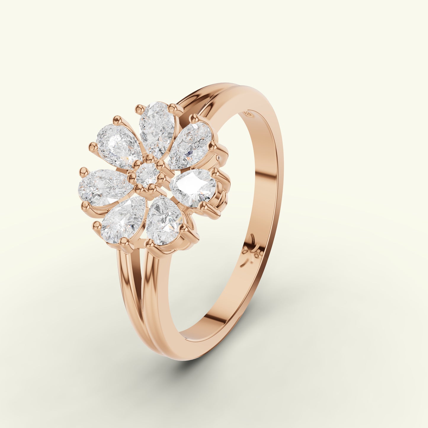 Orina Flame Diamond Cocktail Ring