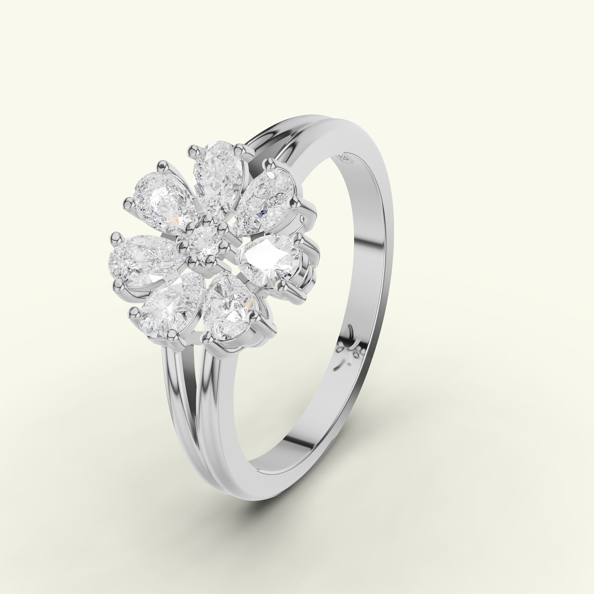 Orina Flame Diamond Cocktail Ring