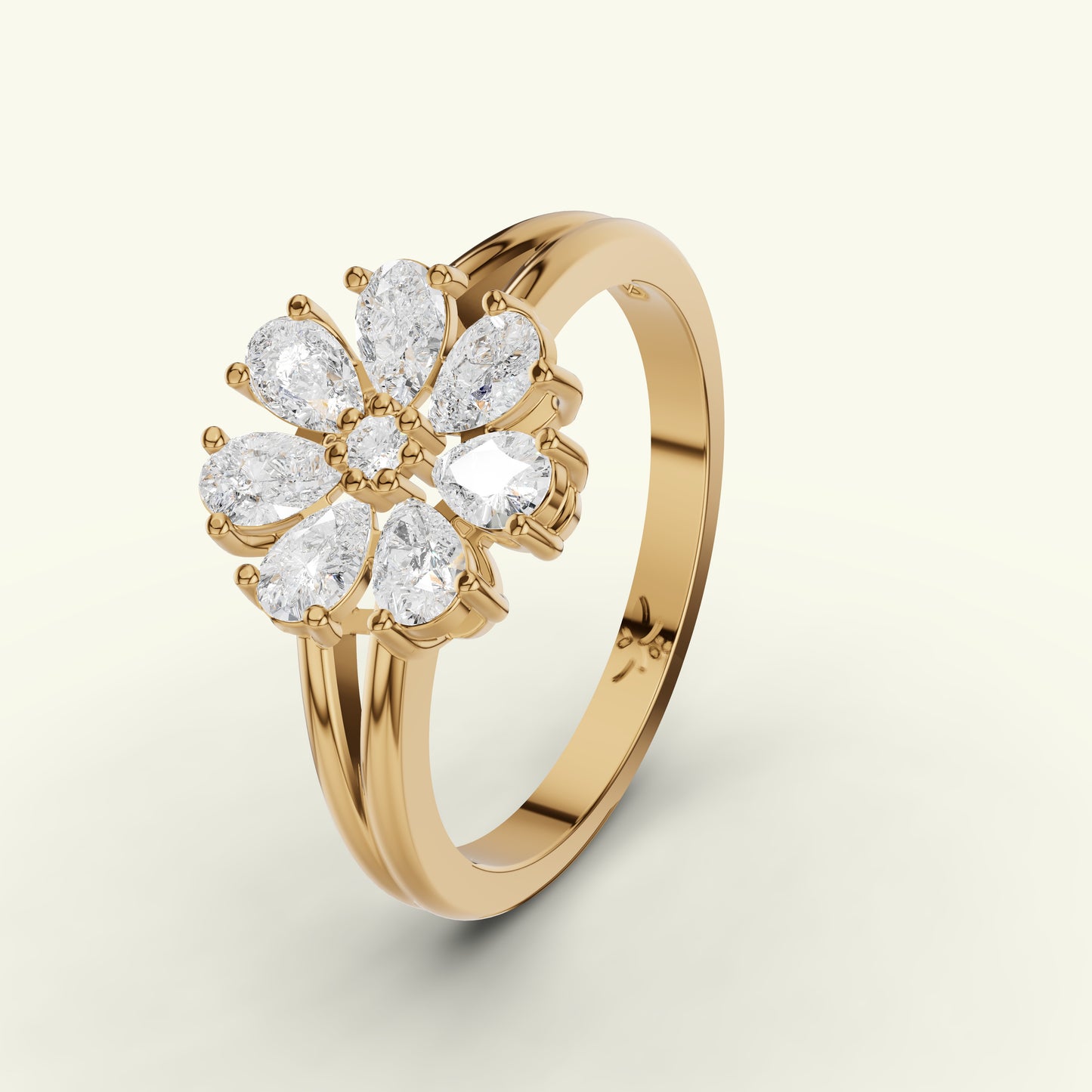 Orina Flame Diamond Cocktail Ring