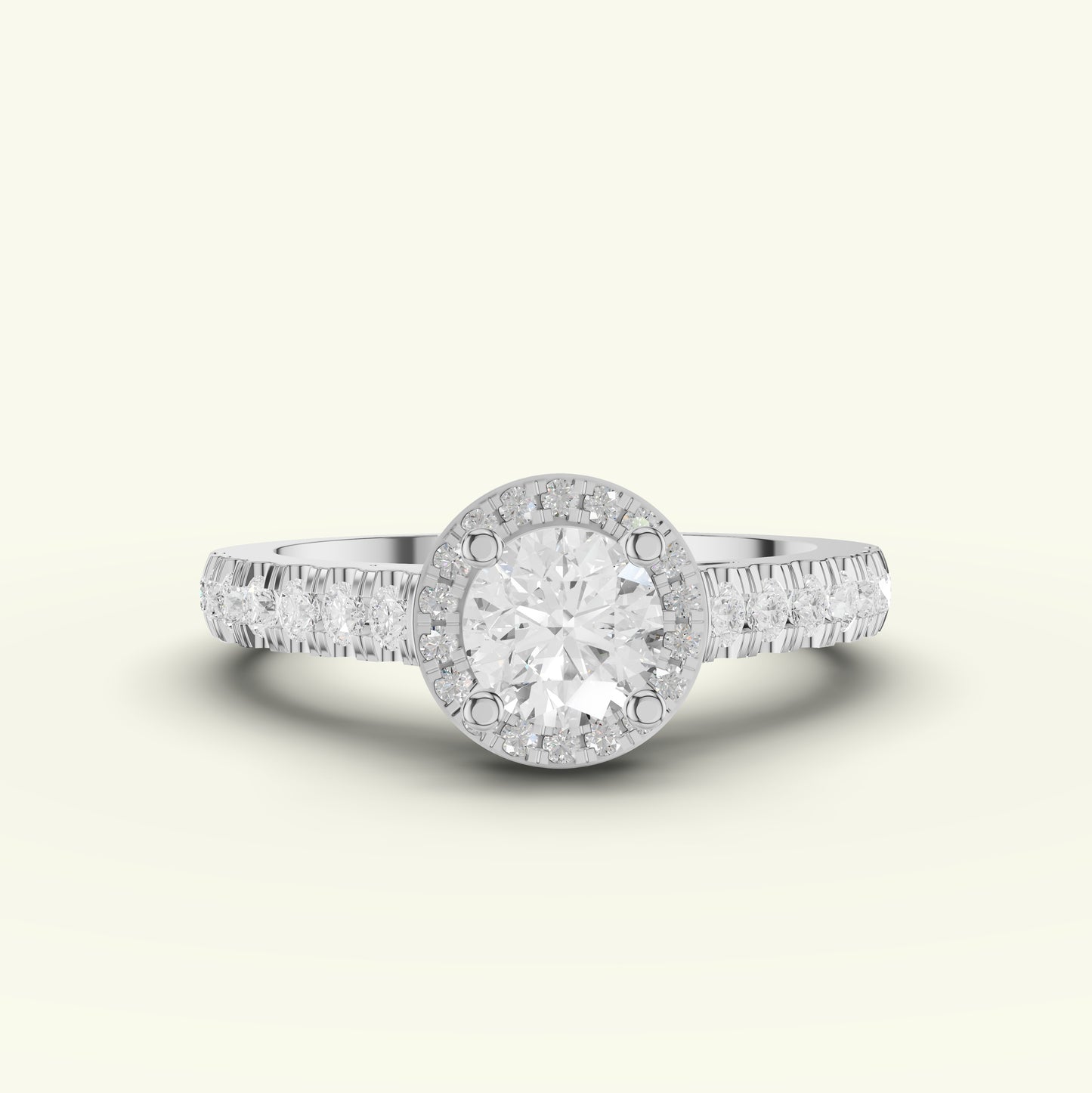Orielle Halo Solitaire Diamond Engagement Ring