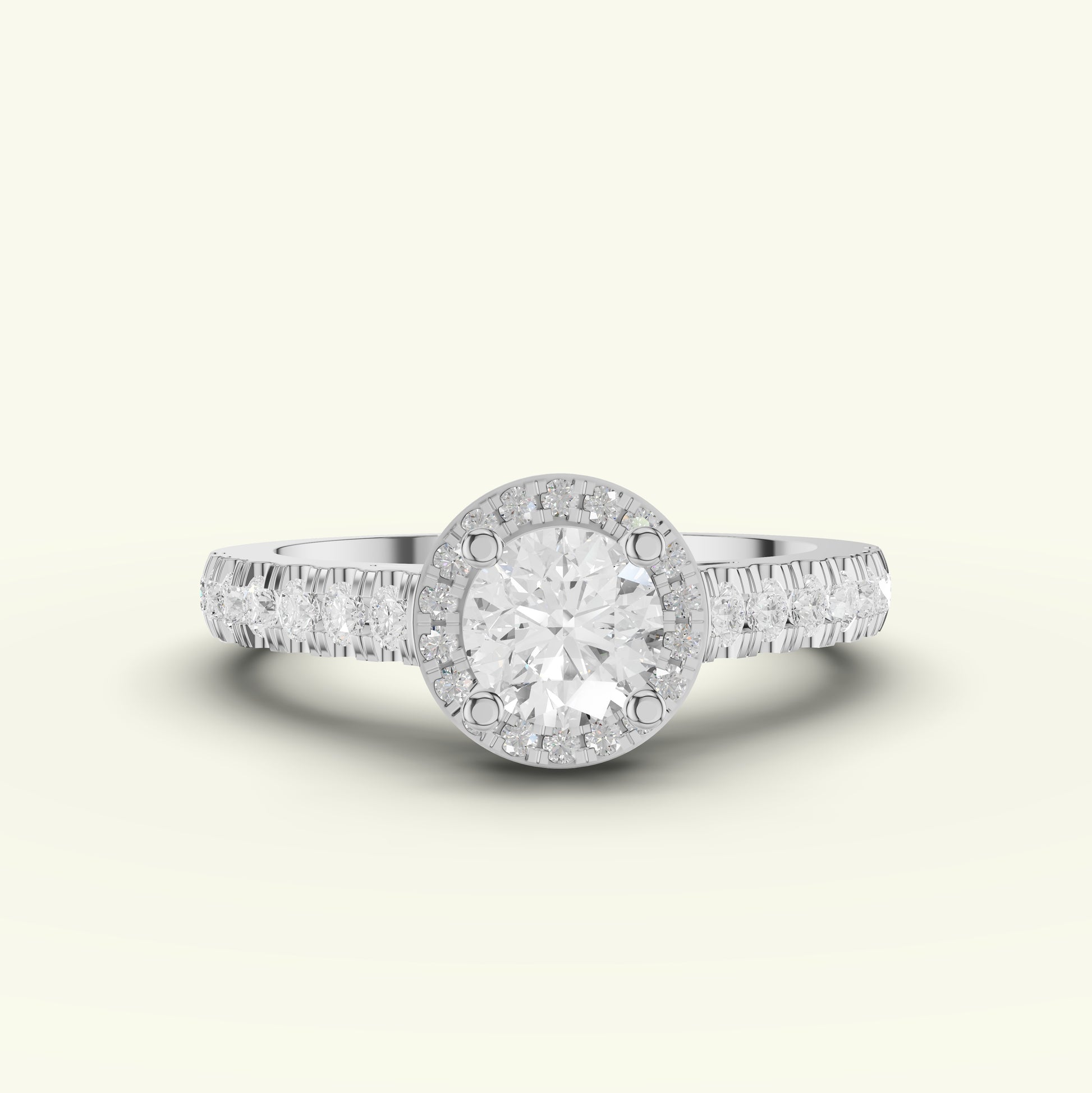 Orielle Halo Solitaire Diamond Engagement Ring