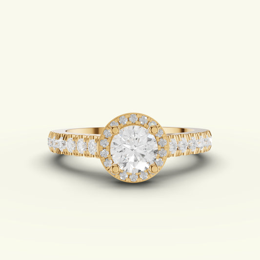 Orielle Halo Solitaire Diamond Engagement Ring