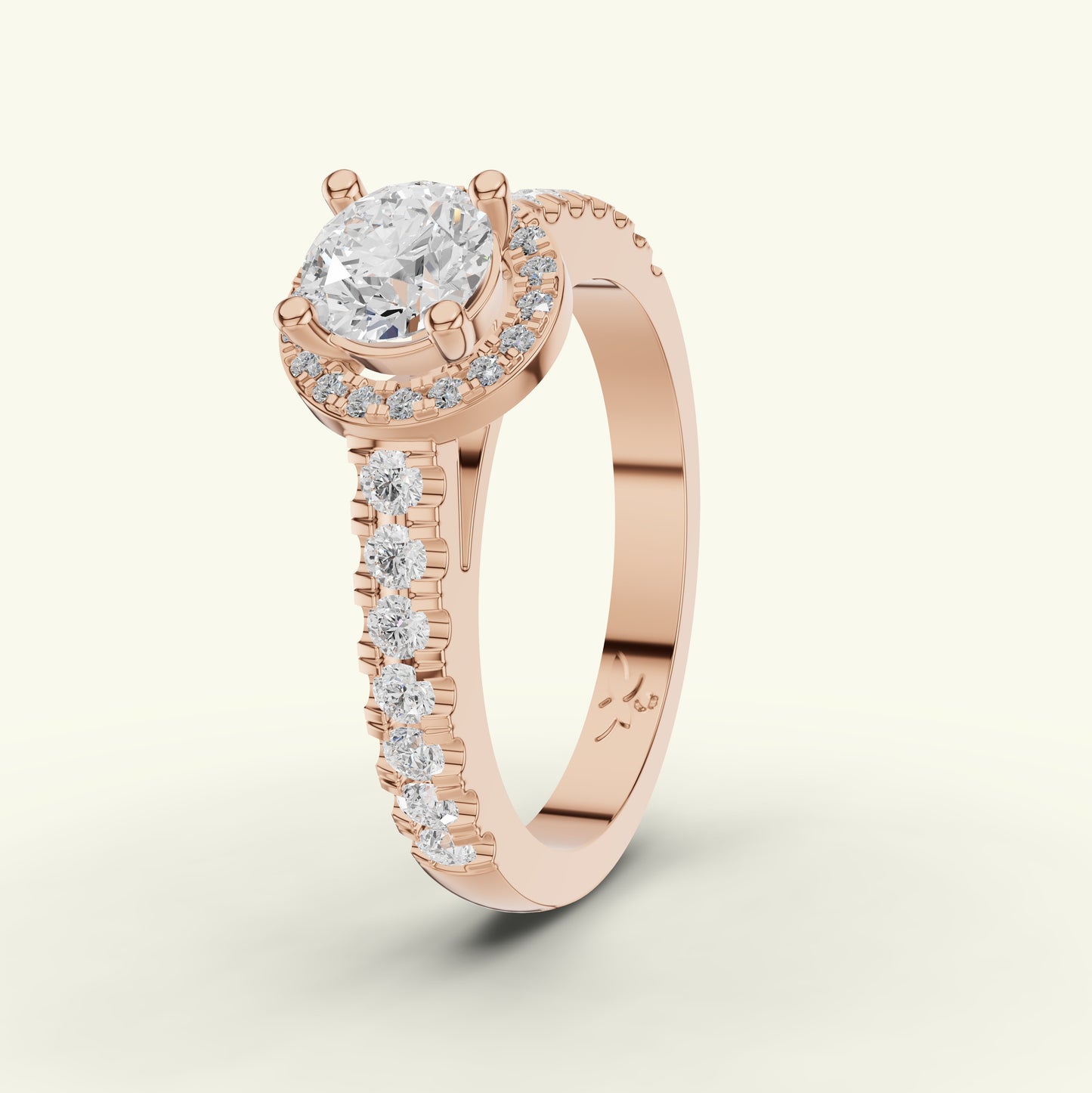 Orielle Halo Solitaire Diamond Engagement Ring