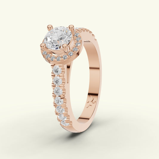 Orielle Halo Solitaire Diamond Engagement Ring