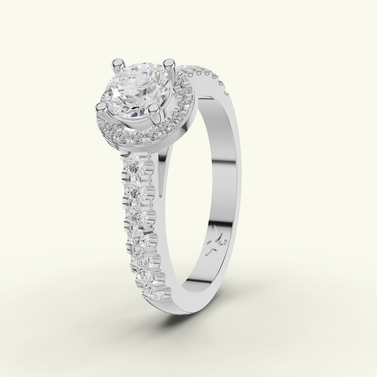 Orielle Halo Solitaire Diamond Engagement Ring