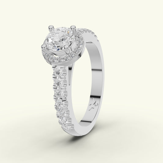 Orielle Halo Solitaire Diamond Engagement Ring