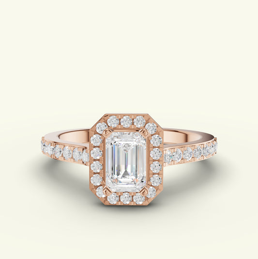 Elisse Solitaire Halo Diamond Ring