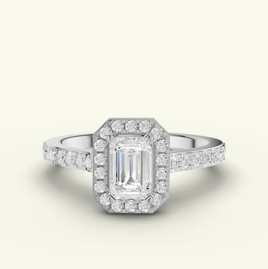 Elisse Solitaire Halo Diamond Ring