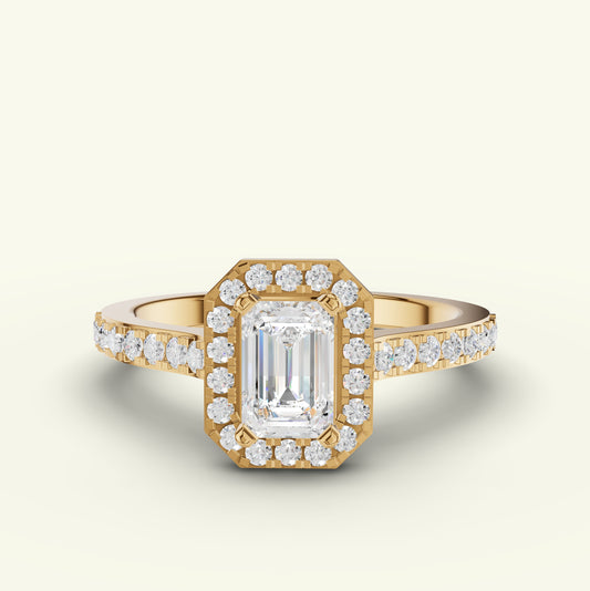 Elisse Solitaire Halo Diamond Ring