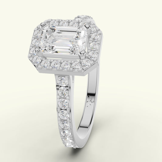 Elisse Solitaire Halo Diamond Ring