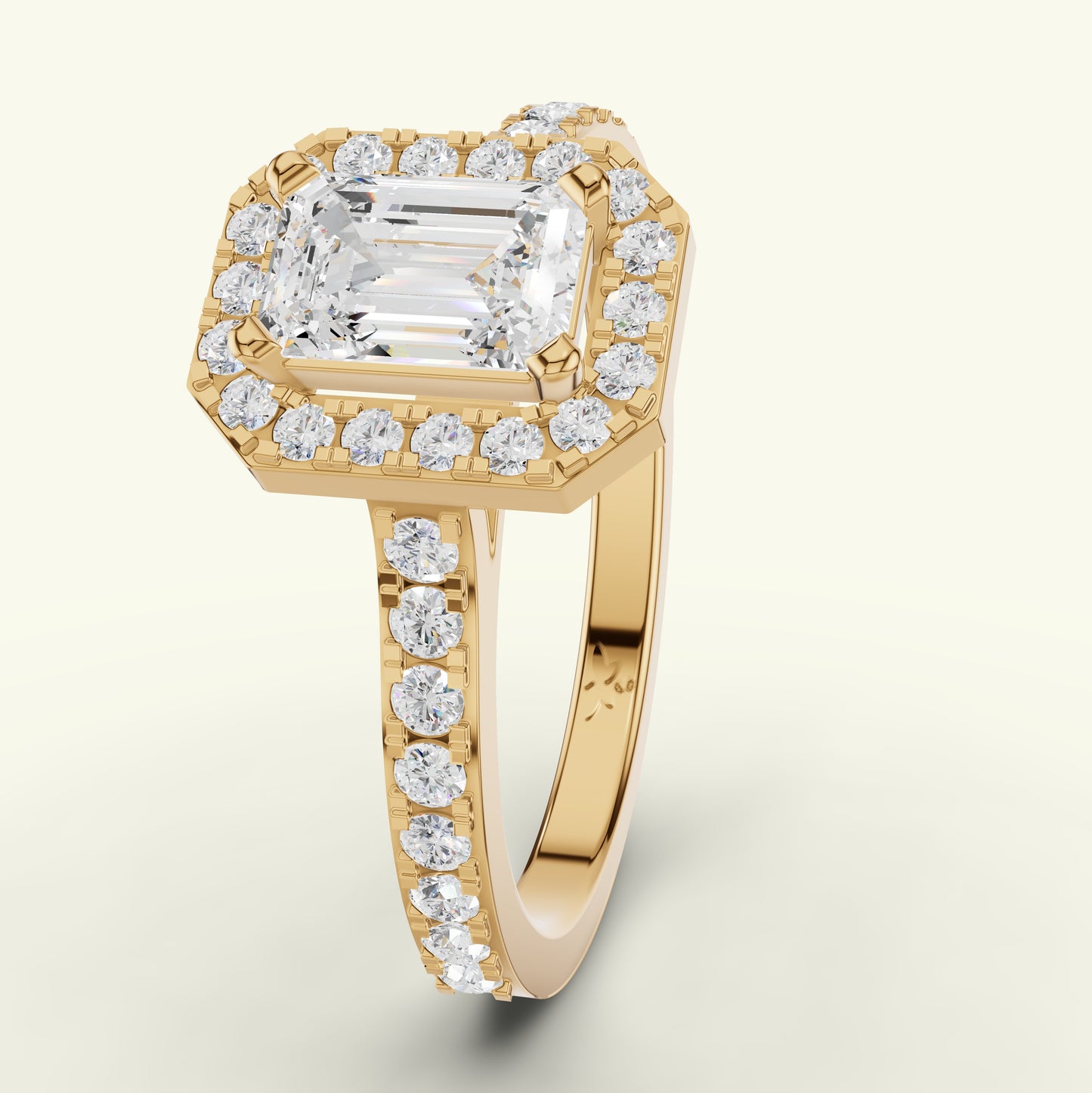 Elisse Solitaire Halo Diamond Ring