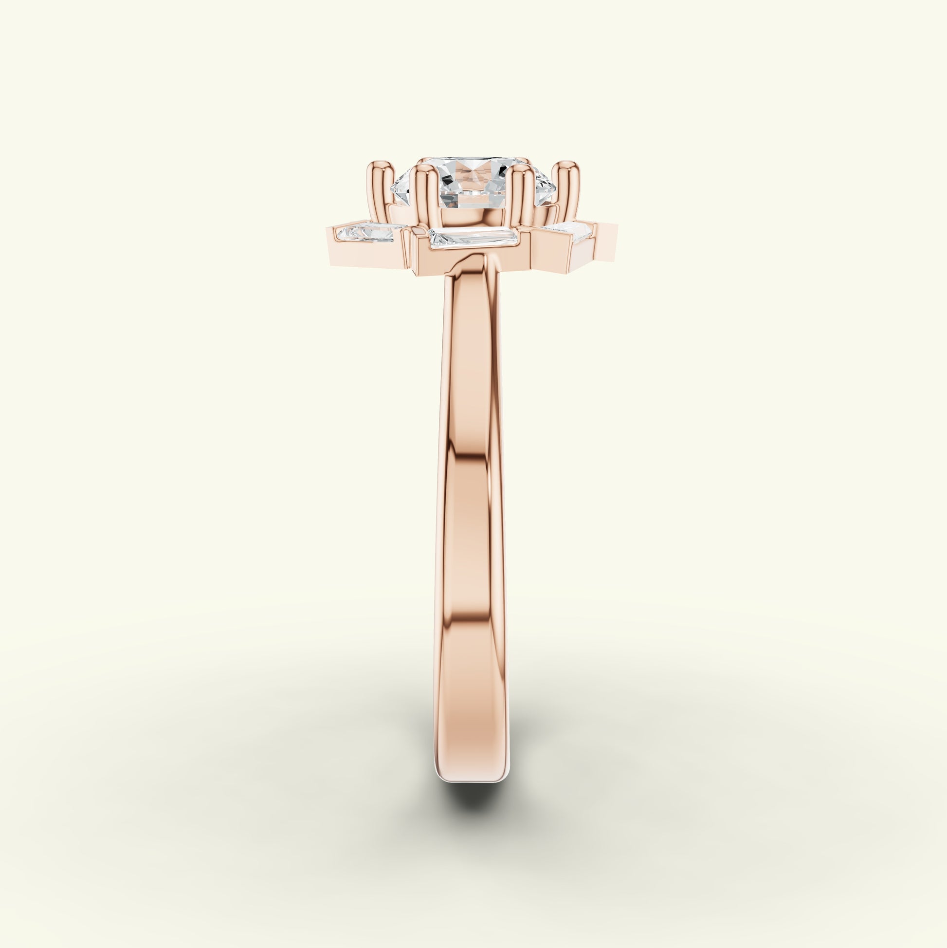 Aurine Solitaire Band Diamond Ring