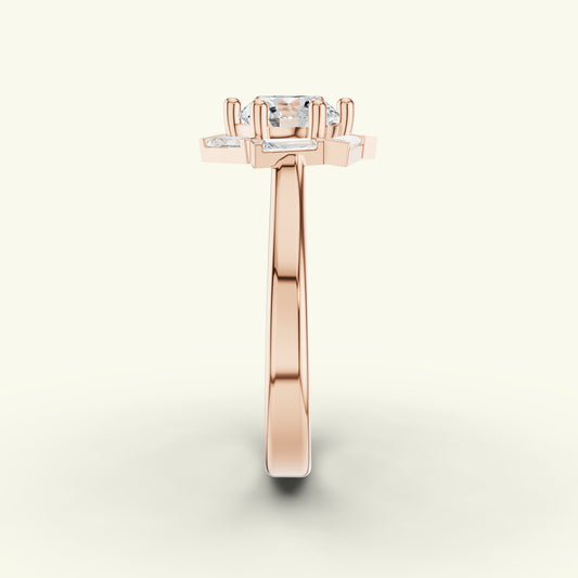 Aurine Solitaire Band Diamond Ring