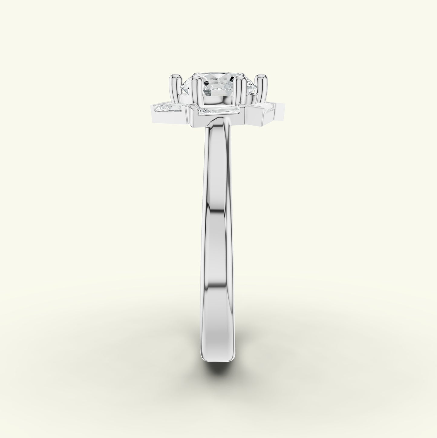 Aurine Solitaire Band Diamond Ring