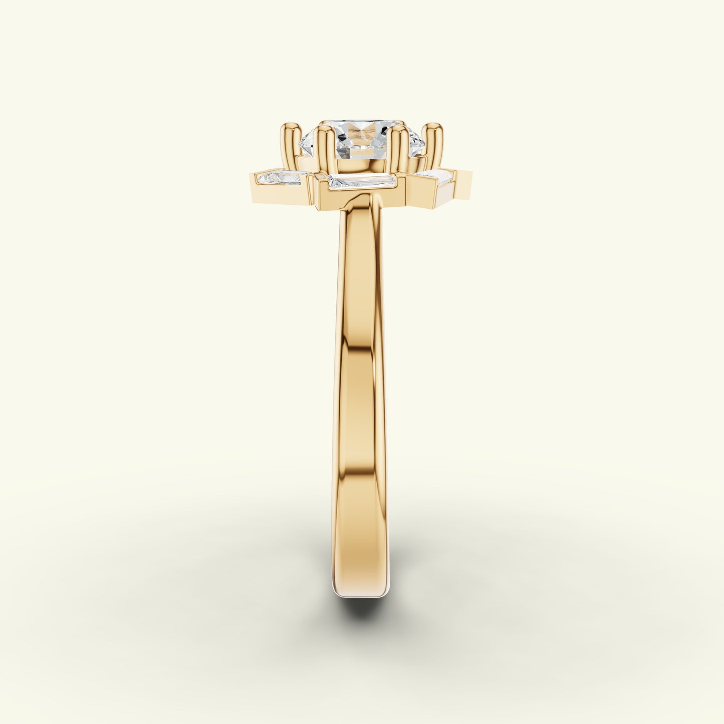 Aurine Solitaire Band Diamond Ring