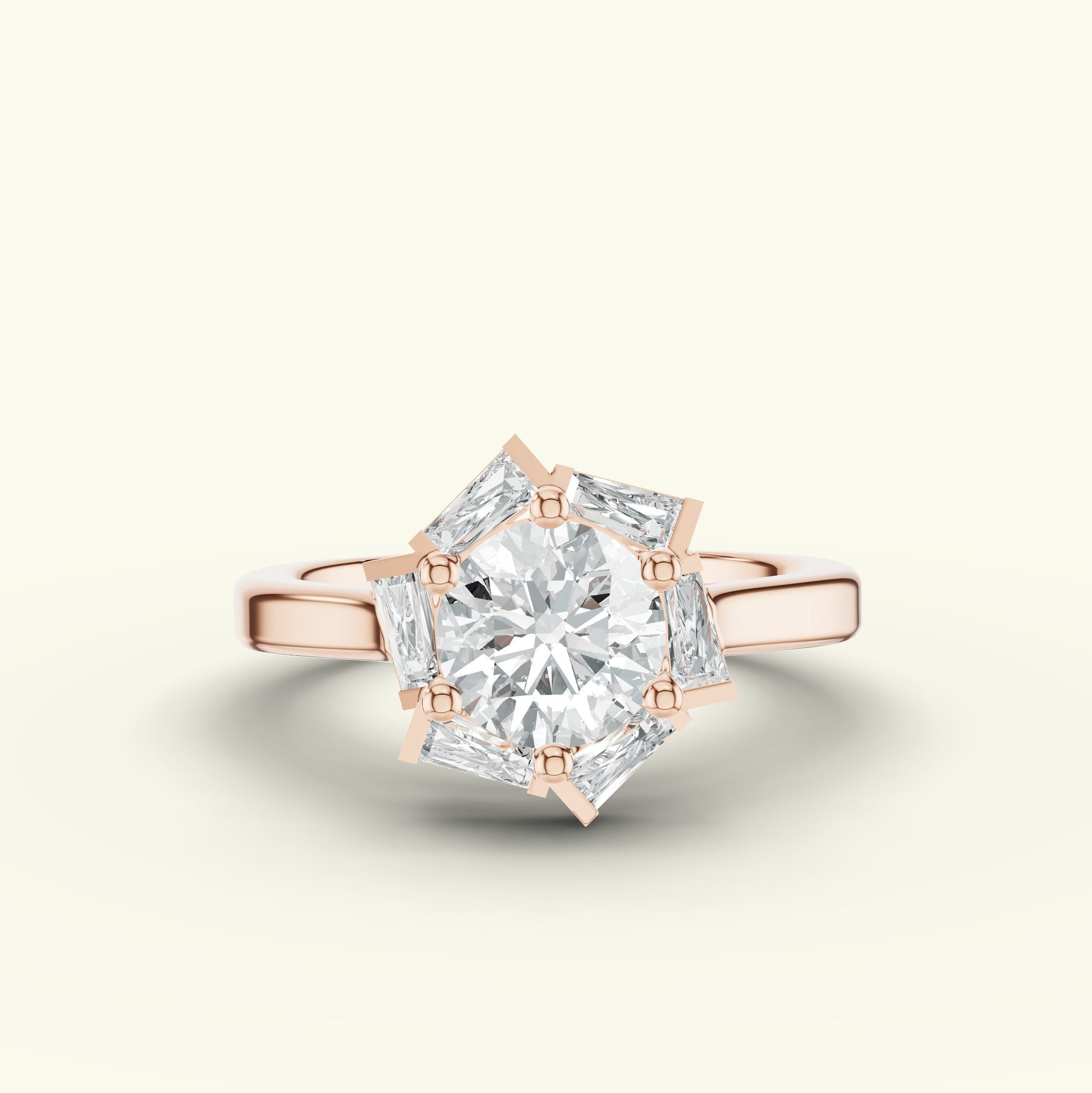 Aurine Solitaire Band Diamond Ring