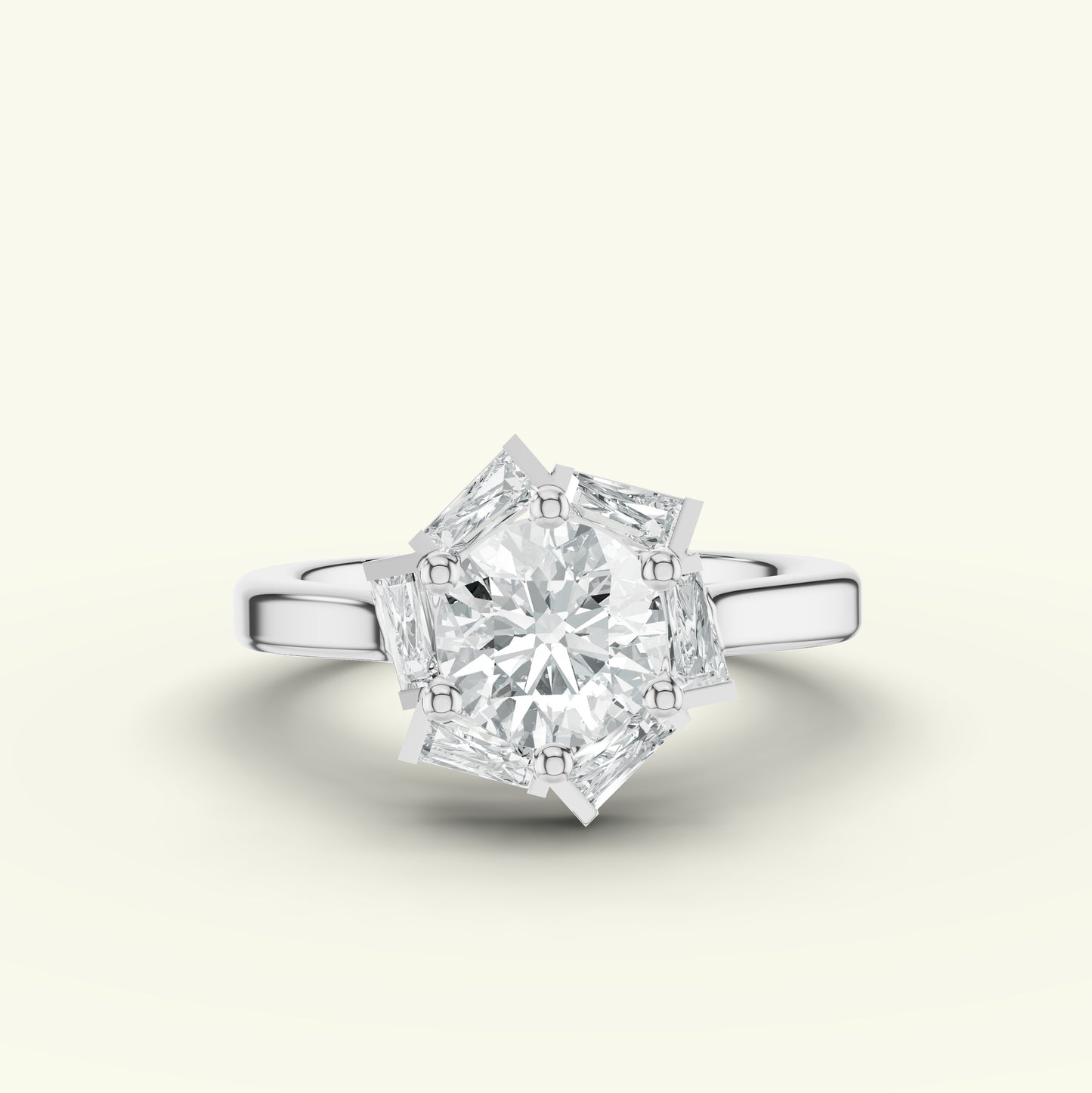 Aurine Solitaire Band Diamond Ring