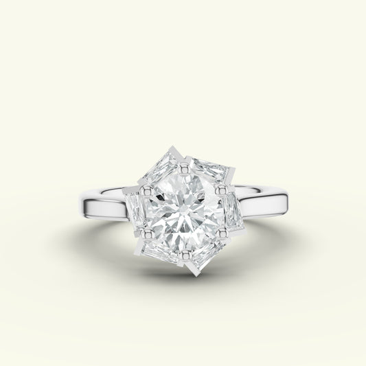 Aurine Solitaire Band Diamond Ring