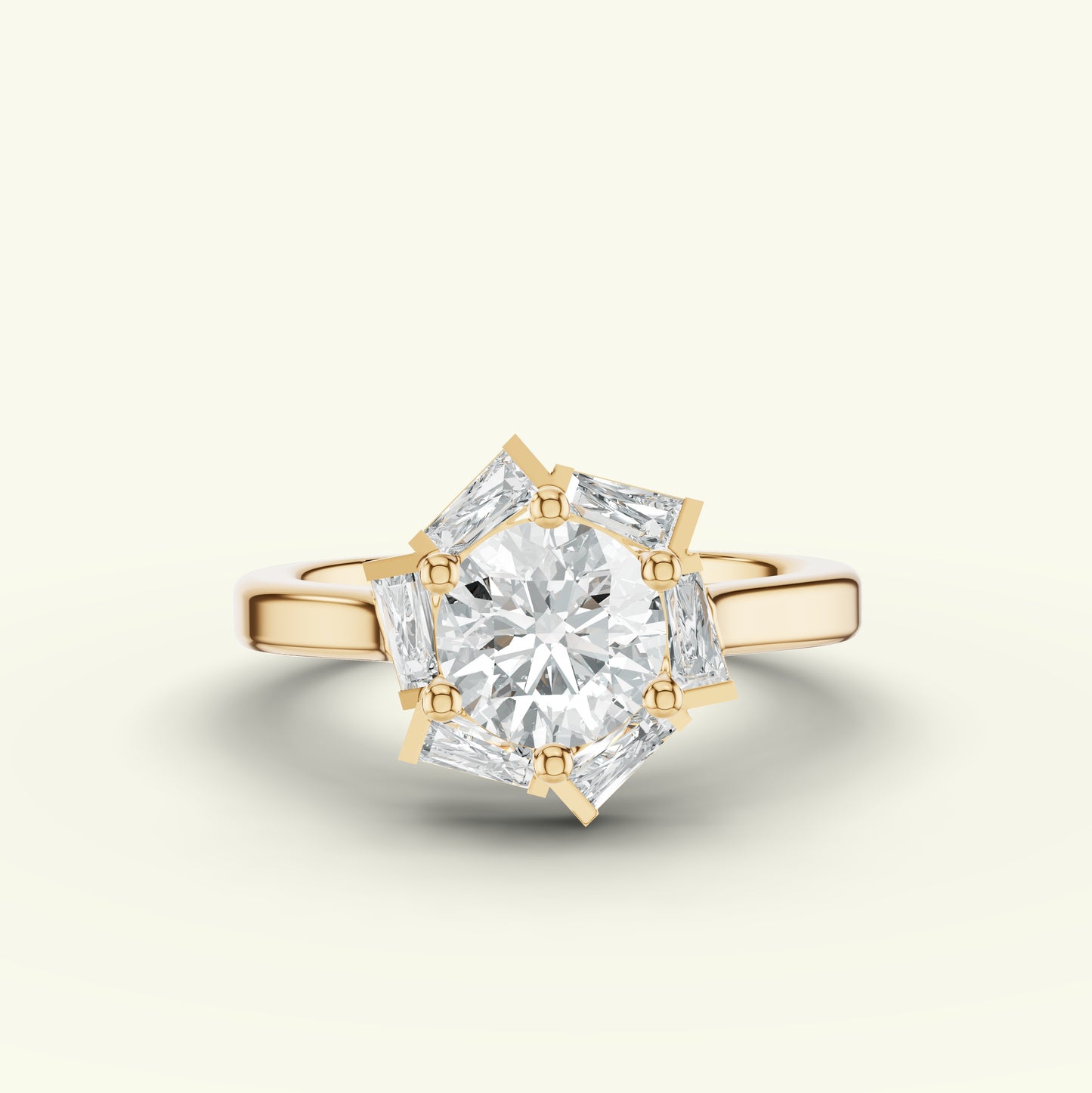 Aurine Solitaire Band Diamond Ring