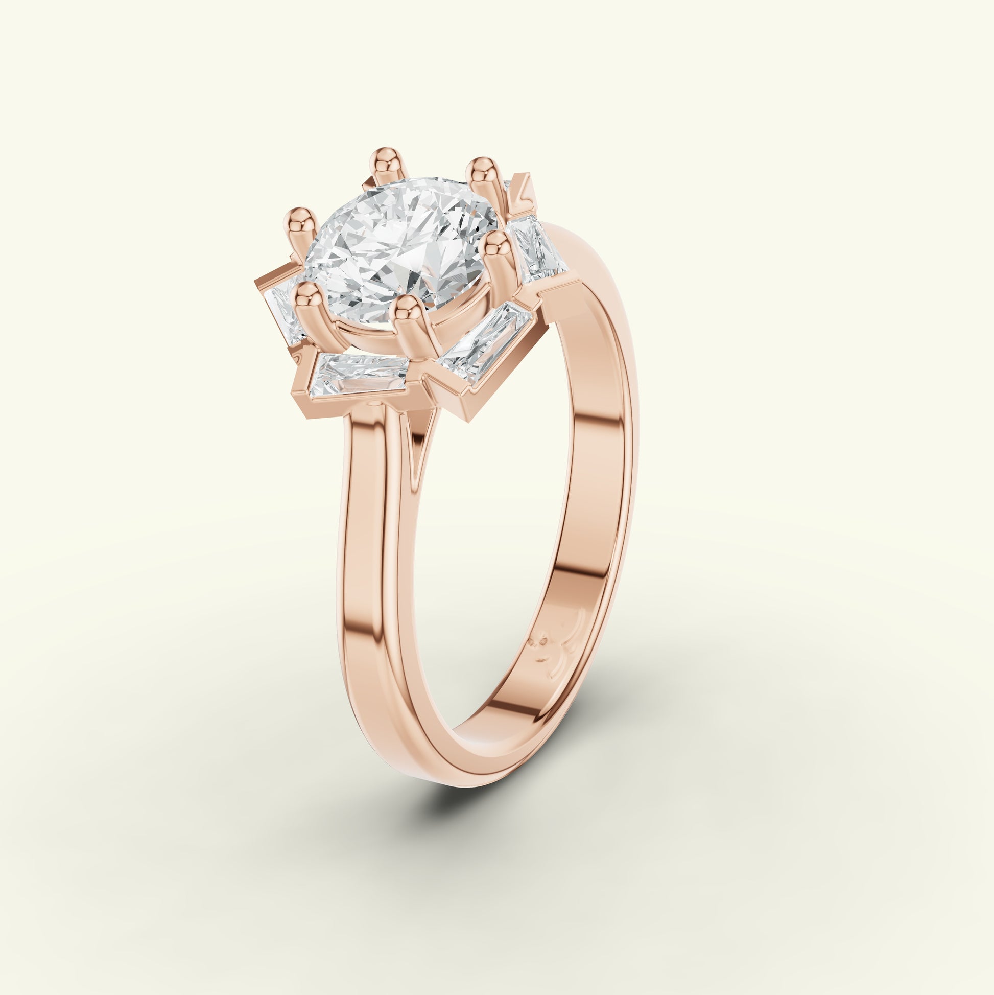 Aurine Solitaire Band Diamond Ring