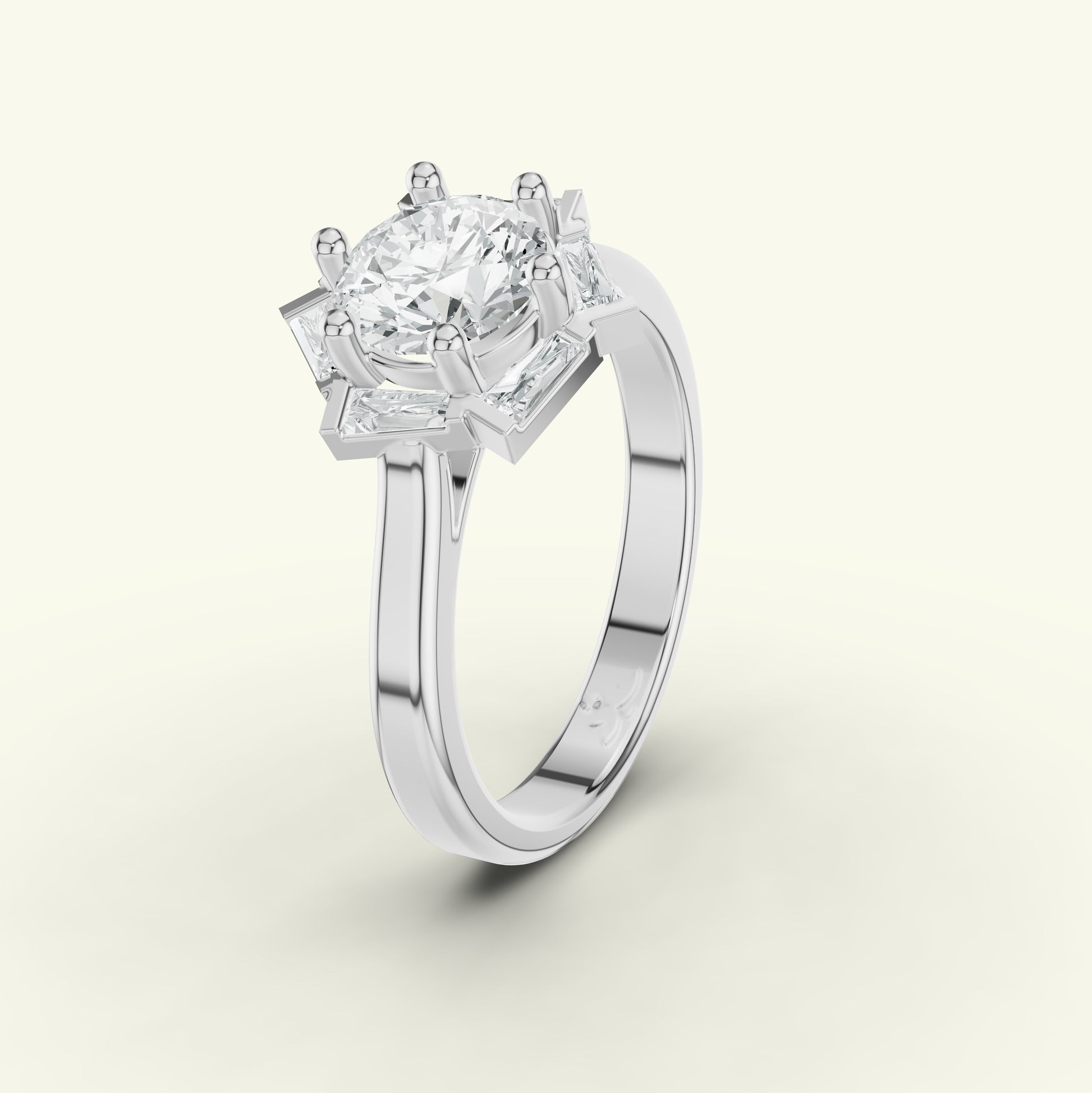 Aurine Solitaire Band Diamond Ring