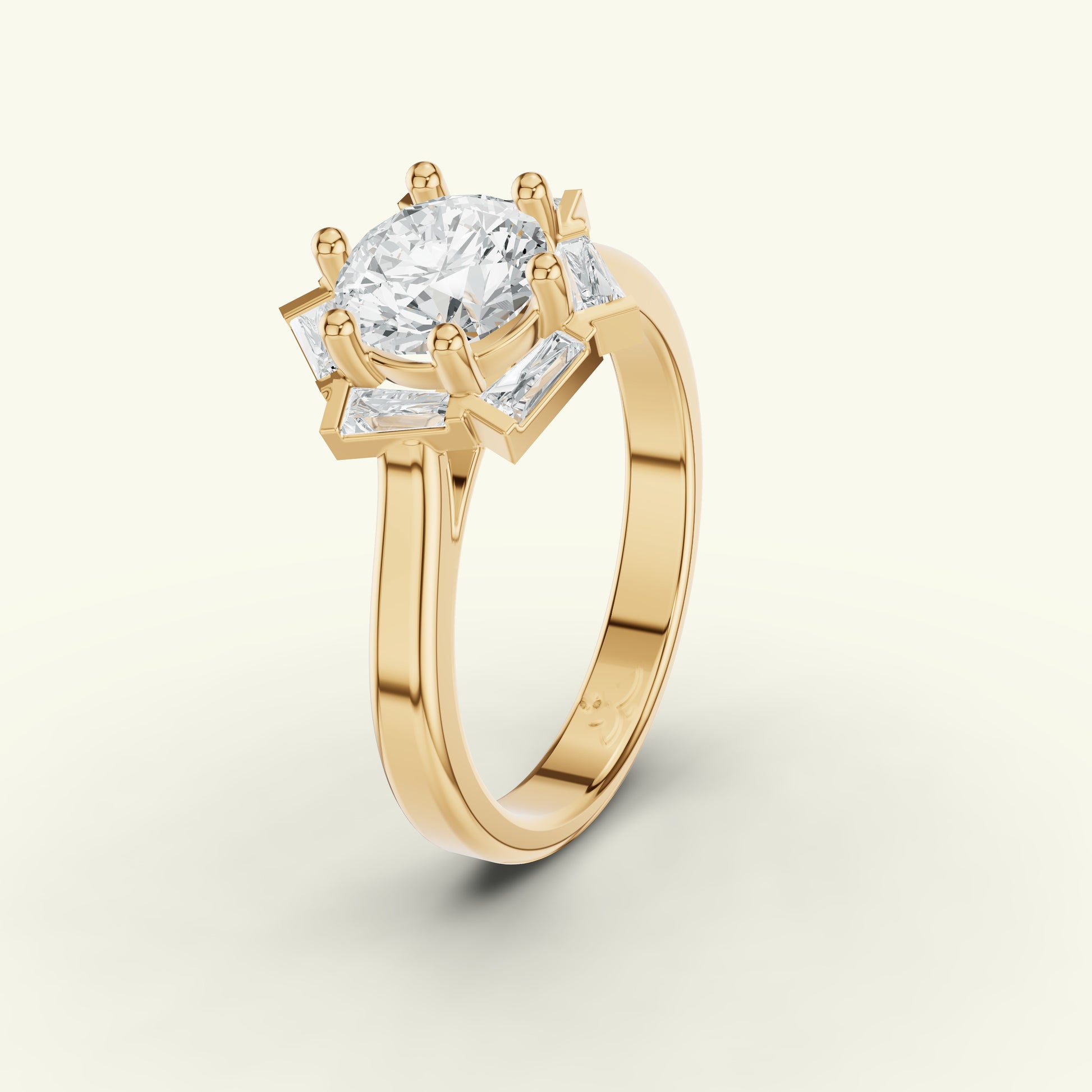 Aurine Solitaire Band Diamond Ring
