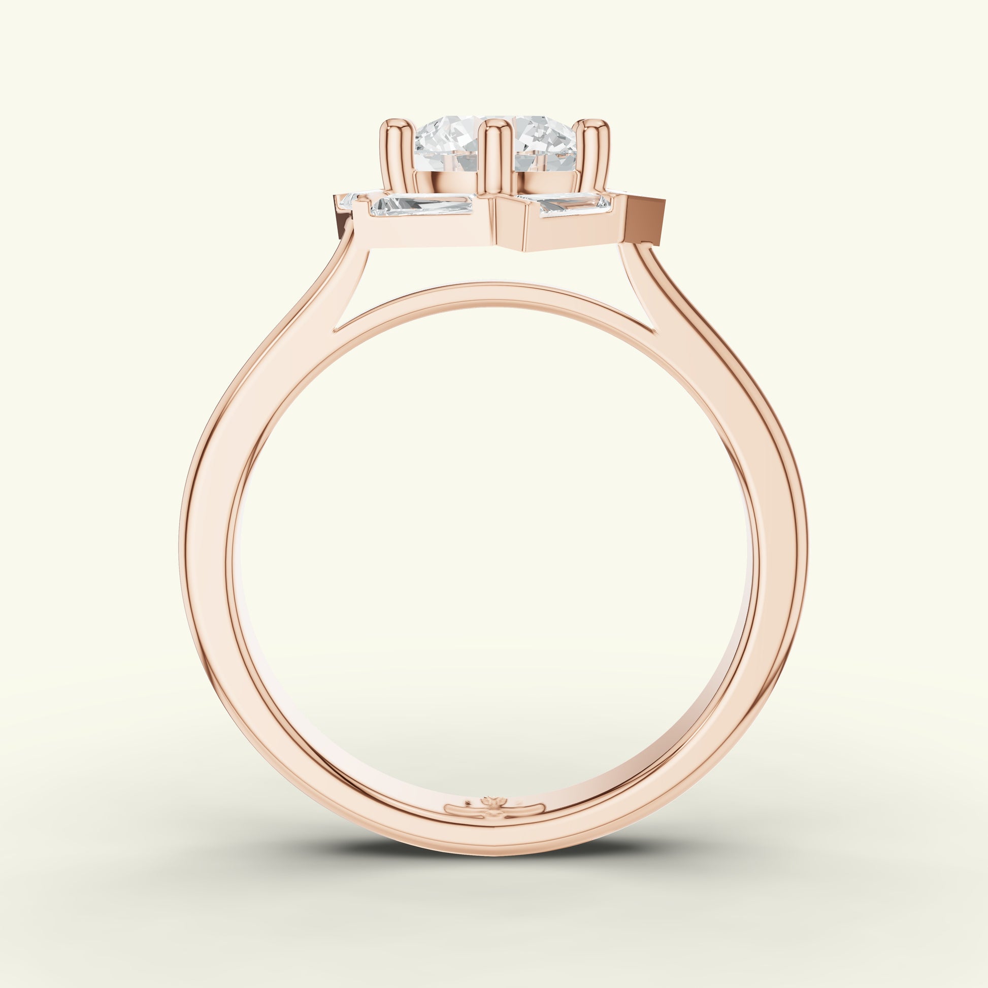 Aurine Solitaire Band Diamond Ring