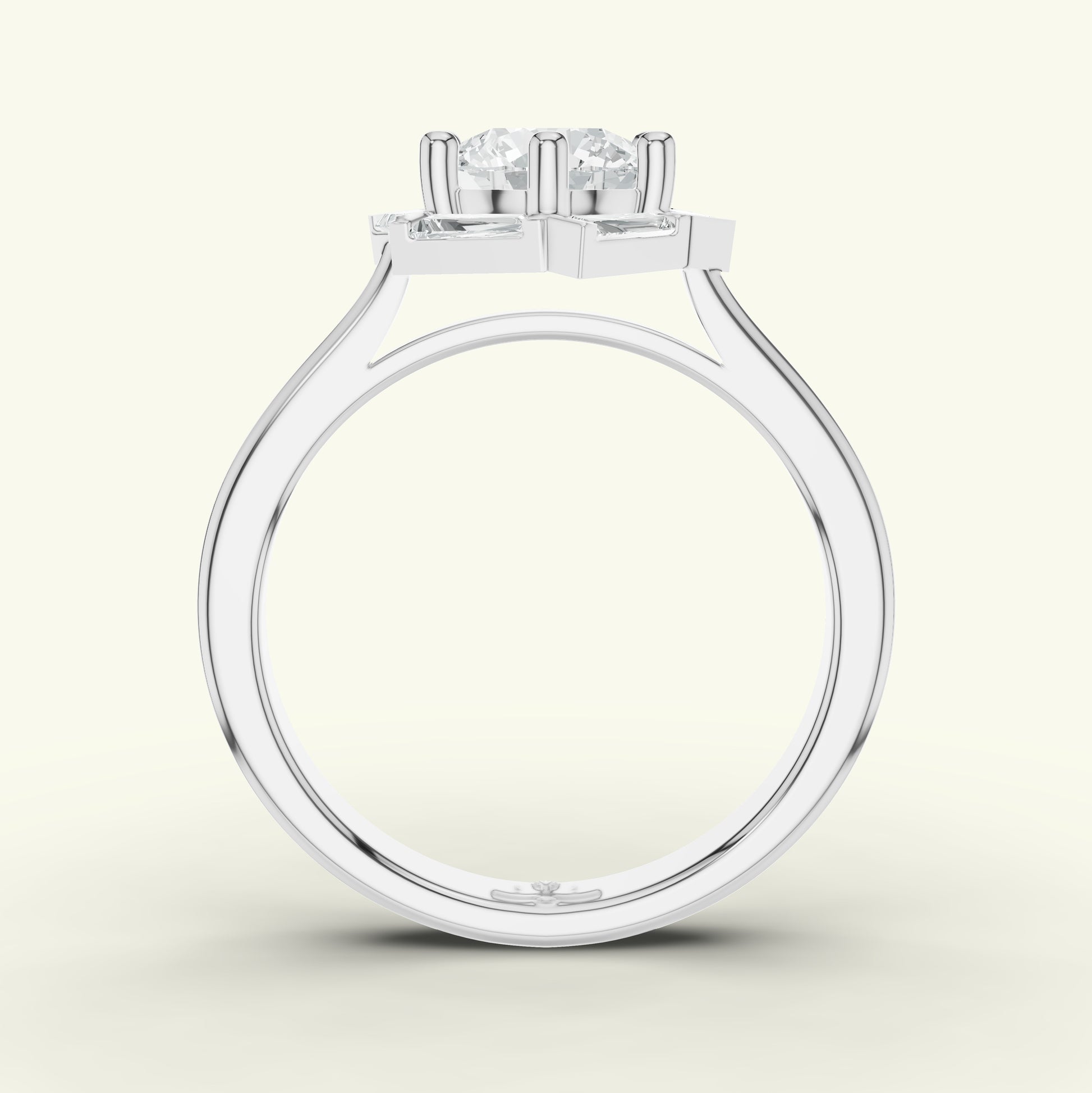 Aurine Solitaire Band Diamond Ring