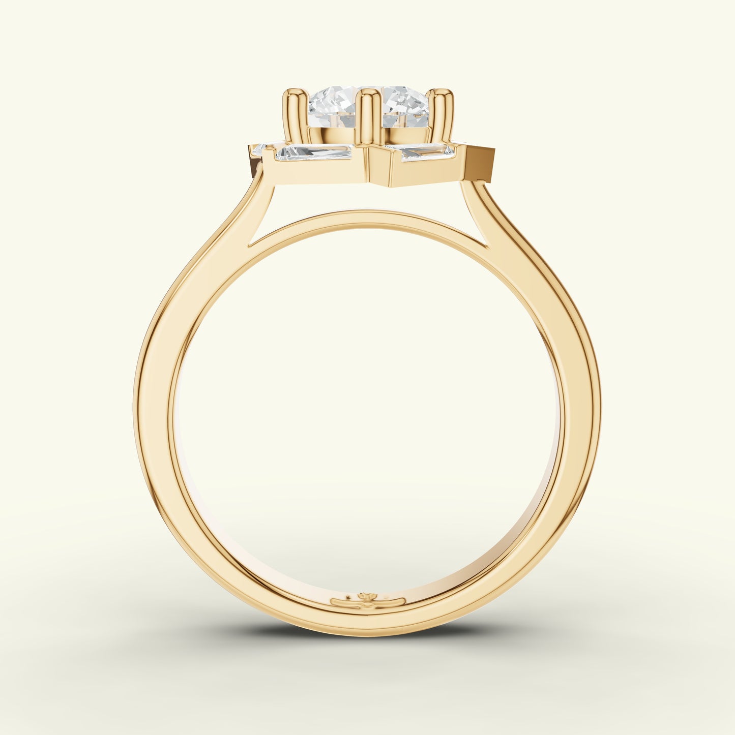 Aurine Solitaire Band Diamond Ring