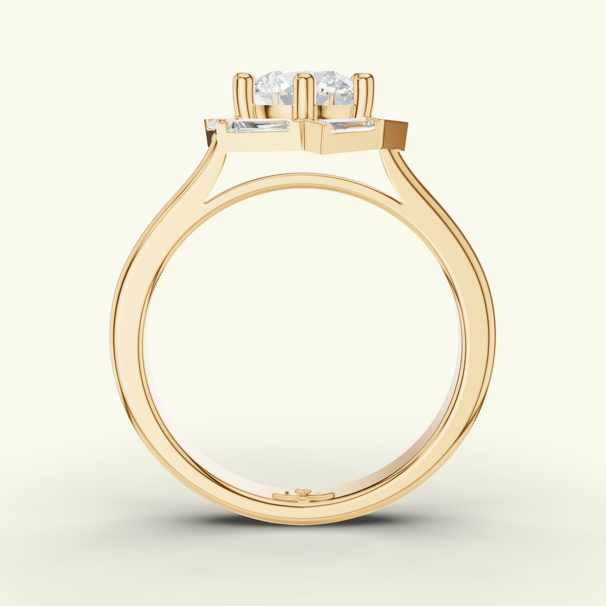 Aurine Solitaire Band Diamond Ring