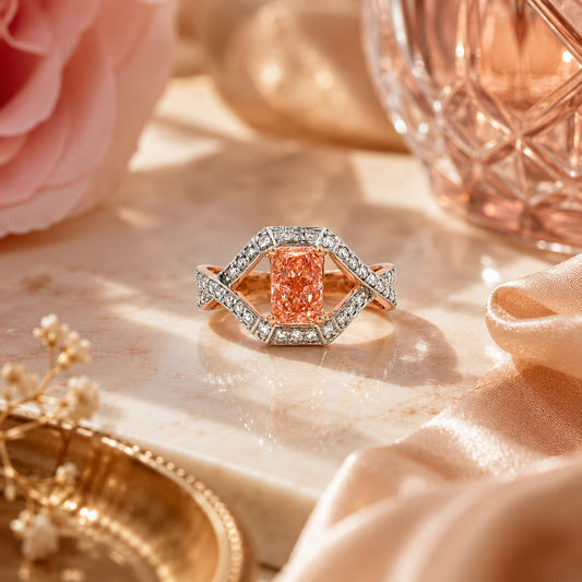 Designer Pink Diamond Cocktail Ring by Firefly Diamonds