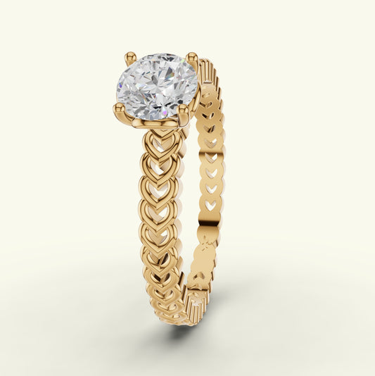 Evarin Solitaire Band Diamond Engagement Ring