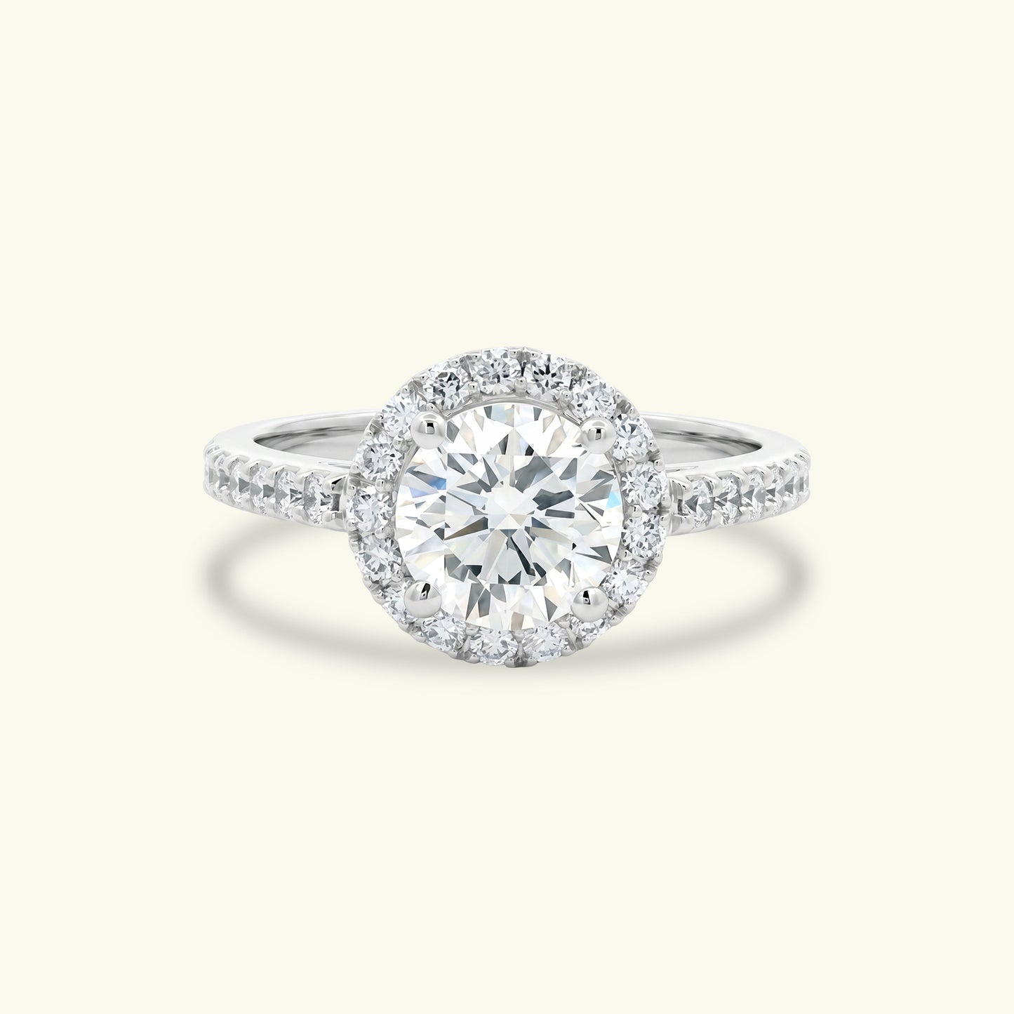 Serel Halo Solitaire Diamond Engagement Ring