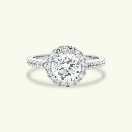 Serel Halo Solitaire Diamond Engagement Ring