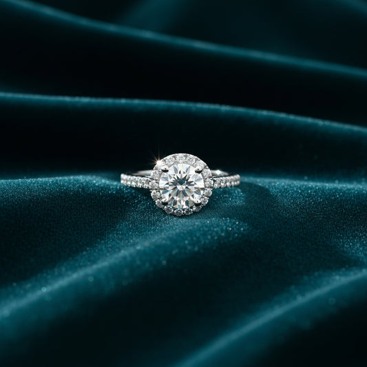Serel Halo Solitaire Diamond Engagement Ring