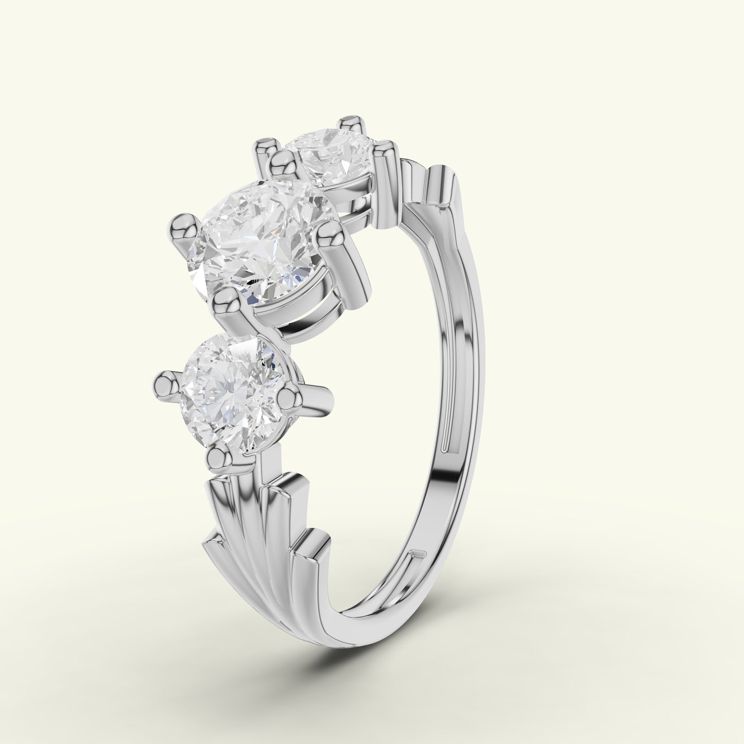 Lioren Trio Diamond Engagement Ring