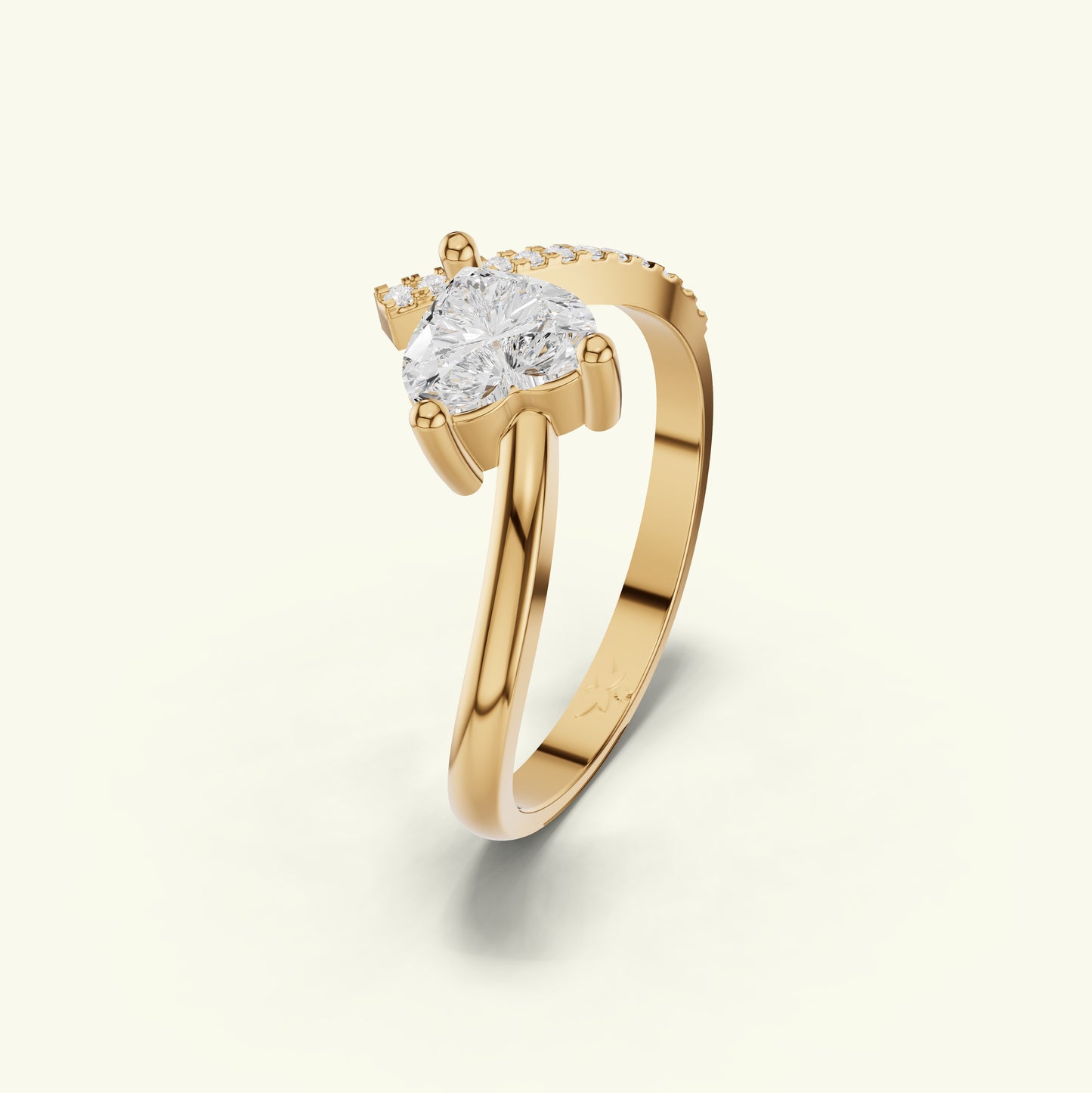 Solara Crest Diamond Engagement Ring
