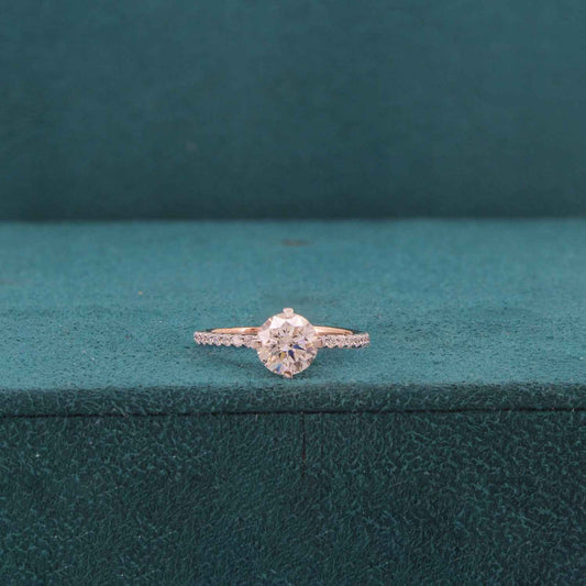 Elverin Halo Diamond Solitaire Ring