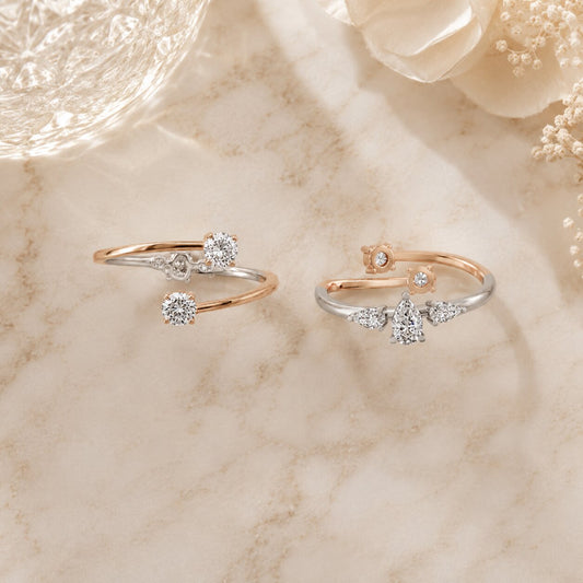 Diamond ring and stud earrings jewellery styling