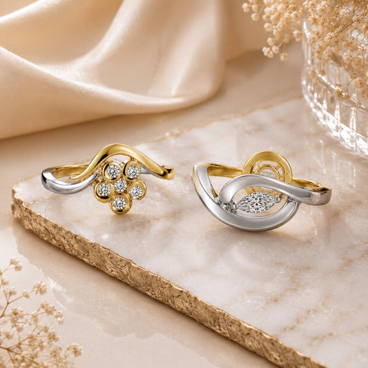 Reversible diamond ring with detachable halo feature