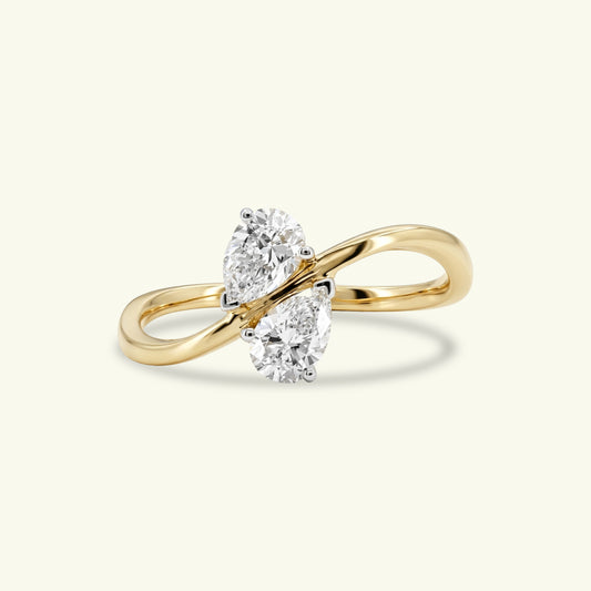 Counterpoint Two Stone Diamond Ring