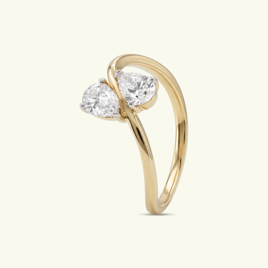 Counterpoint Two Stone Diamond Ring