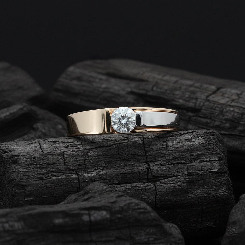 Orien Solitaire Mens Diamond Ring