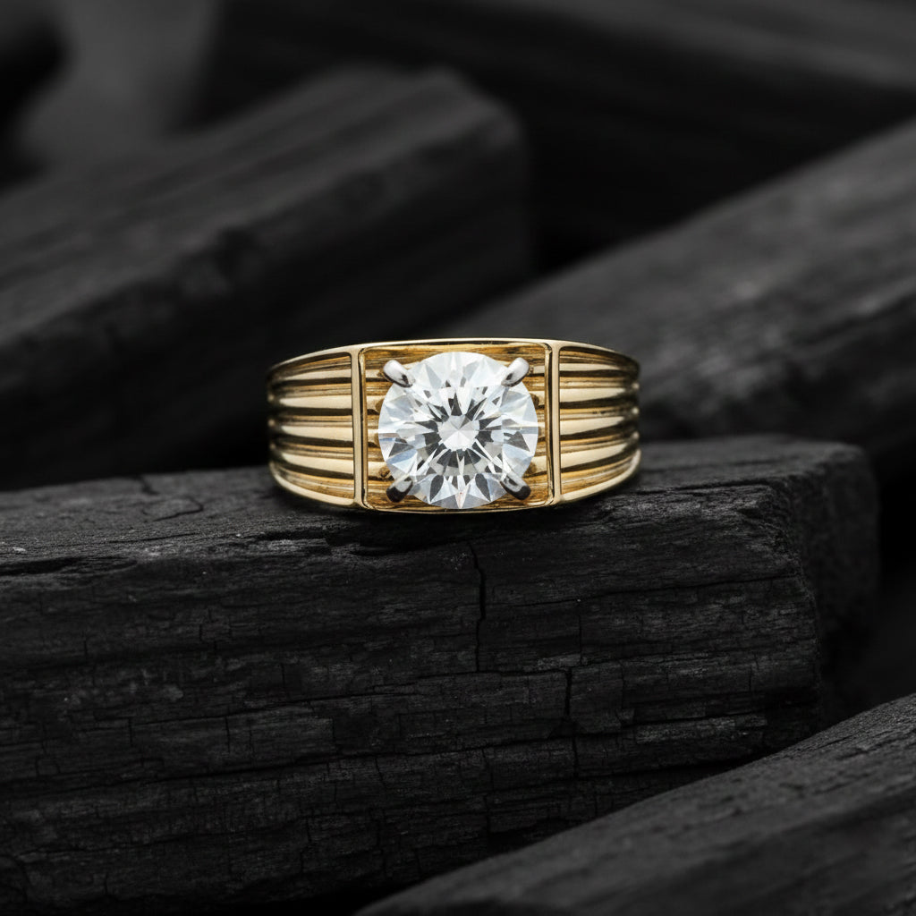 Hadrik Solitaire Mens Diamond Ring